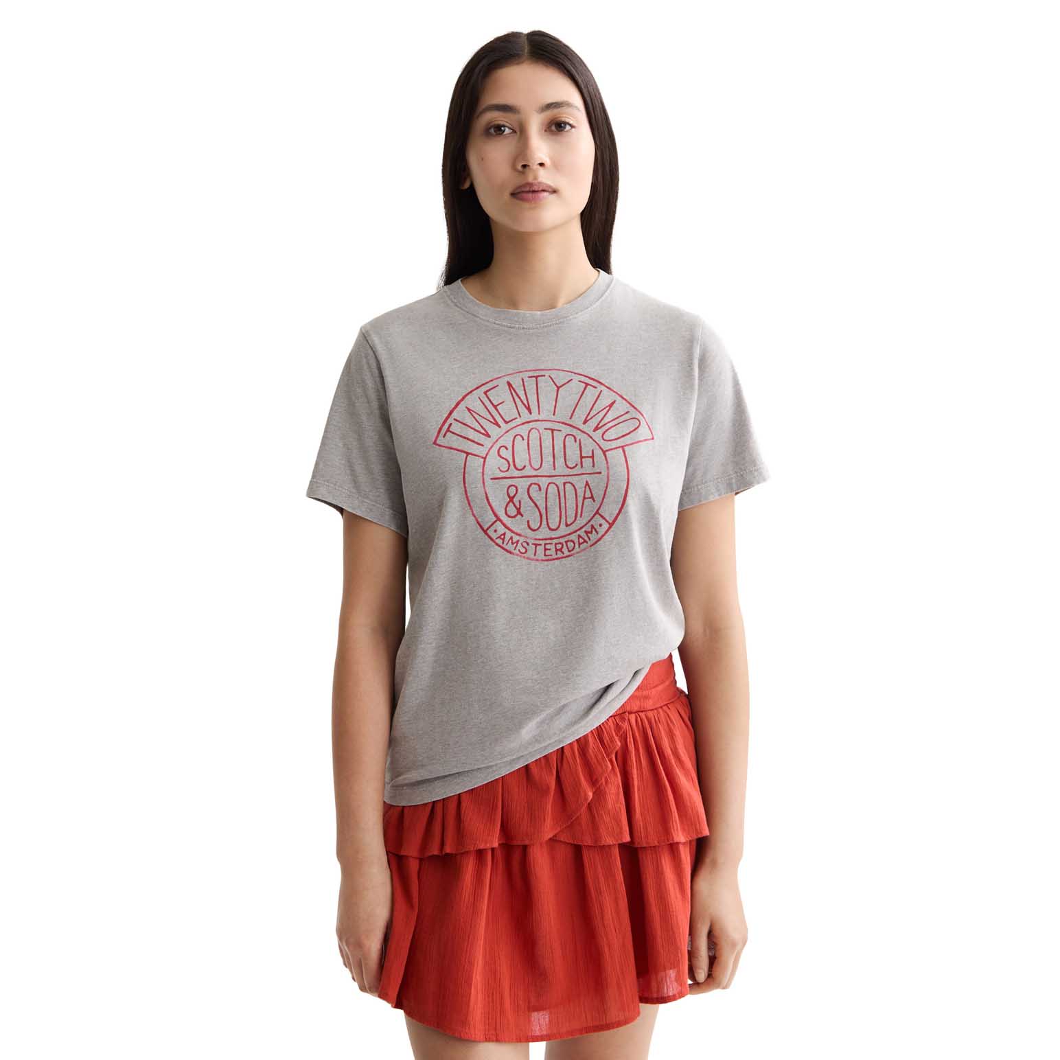 Scotch & Soda Washed Regular Fit Graphic T-Shirt